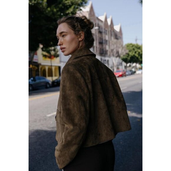 ZARA FAUX SUEDE CROPPED JACKET - Picture 6 of 8